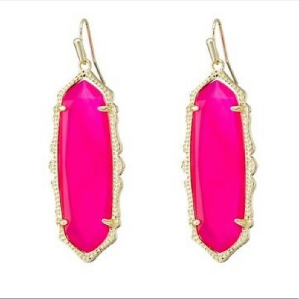 Kendra Scott RARE Fran Pink Agate Earrings